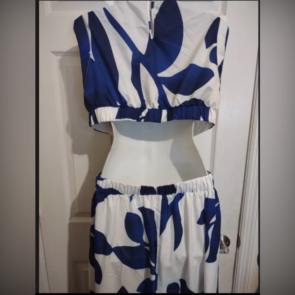🔥🔥 Salanta Blue & White‎ Floral Long Maxi Dress🔥🔥 - Picture 10 of 11
